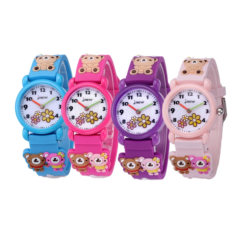 H06d98d7ab30c4d24a7c08ececc092364Z.webp Sports Analog Quartz Watch for Kids & Pupils 3D Bear Pattern Waterproof Glass Dial Fashionable & Stylish 5mm PC Case for Girls - Image 1