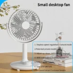 High-End 360° Rotatable Mini Desktop Fan with Knob Speed Control, Quiet USB Cooling Fan for Home, Office, and Bedroom - Image 2