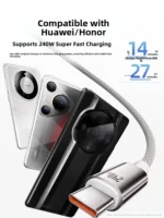 New Trending 5A Woven Nylon Braided Charging Cable 1.2M 4FT Fast USB Data Line Mobile Phone Accessories Aluminum Alloy PC - Image 5