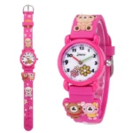 Sports Analog Quartz Watch for Kids & Pupils 3D Bear Pattern Waterproof Glass Dial Fashionable & Stylish 5mm PC Case for Girls - Image 4