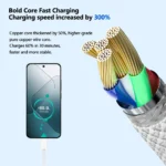 New Nylon Braided PD Fast Charging Cable Type-C to Type-c Cord Data Cable for Smart Phones Pure Copper Shenzhen Manufacturer - Image 2