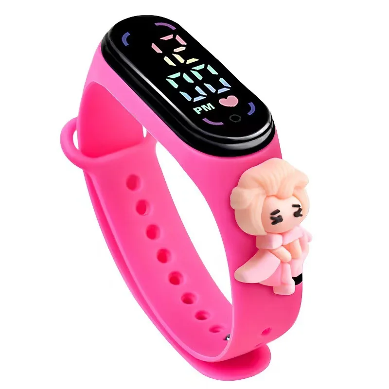 Hd63f83941174430588f759d6a8dee3a6H.webp Hot Sell Girls Boy Silicone Watch Kids LED Cartoon Touch Watch Children Silicone Bracelet Waterproof Digital Watch-fashion / White - Image 1