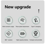 High-End 360° Rotatable Mini Desktop Fan with Knob Speed Control, Quiet USB Cooling Fan for Home, Office, and Bedroom - Image 4