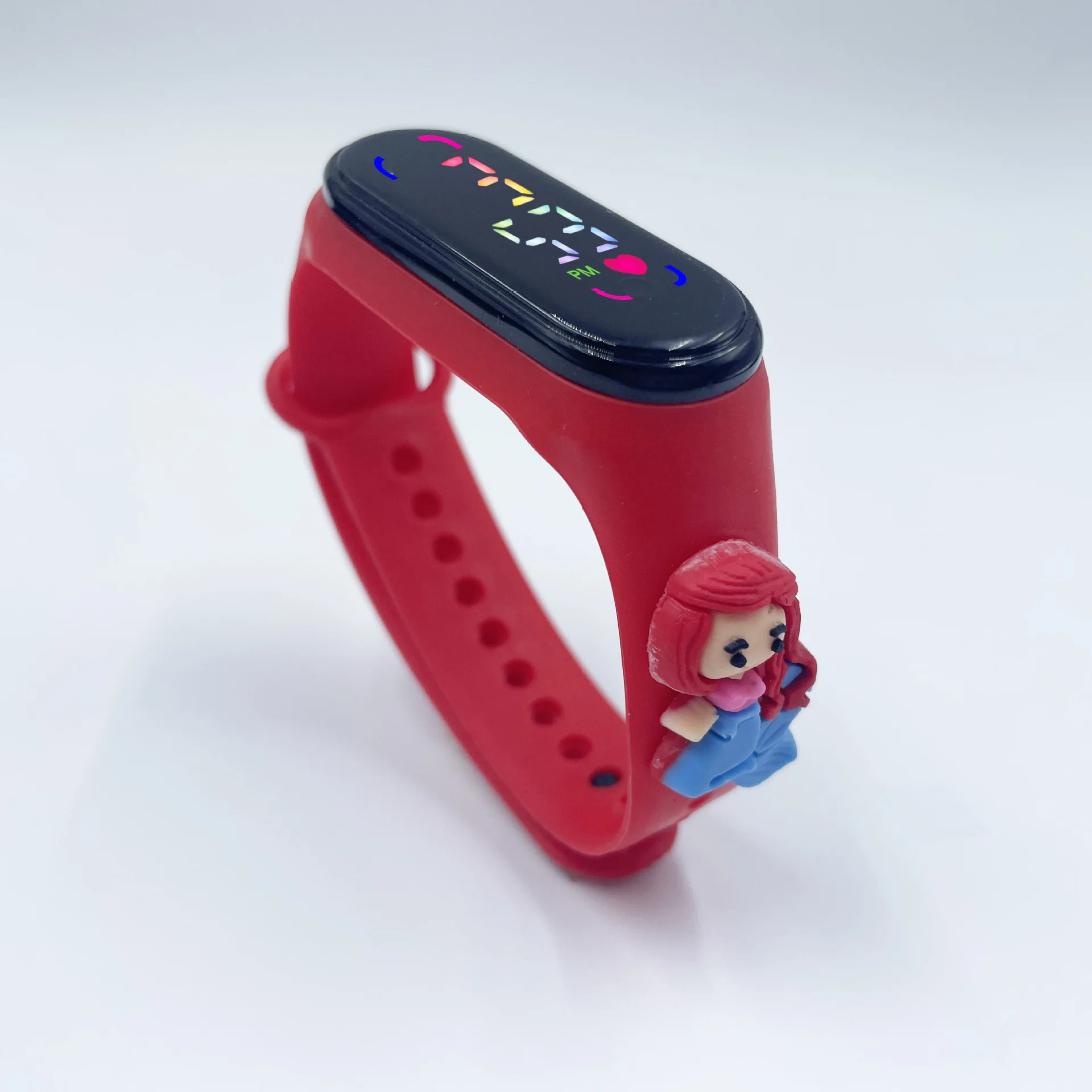 Hf5de6e4dc1134211993157f6e3c5444cC.webp Hot Sell Girls Boy Silicone Watch Kids LED Cartoon Touch Watch Children Silicone Bracelet Waterproof Digital Watch-fashion / Ivory - Image 1