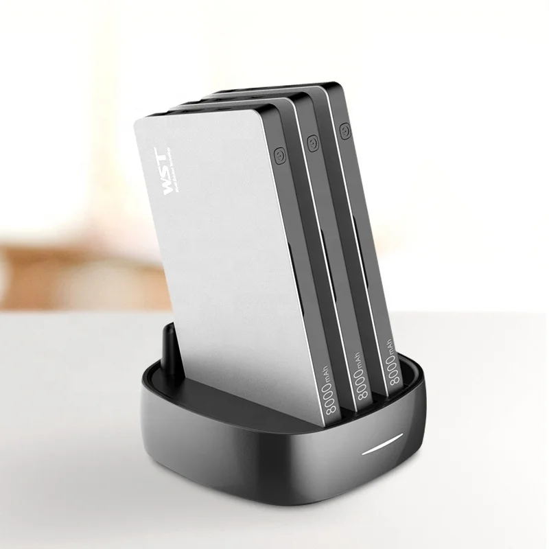 Hf67f11a64b7b48adaad178552982032fu.webp Power Banks Metal Built in Cable USB C Mobile Phone Power Bank 8000mah Charging Station for Restaurant Hotel Coffee Shop Library - Image 1