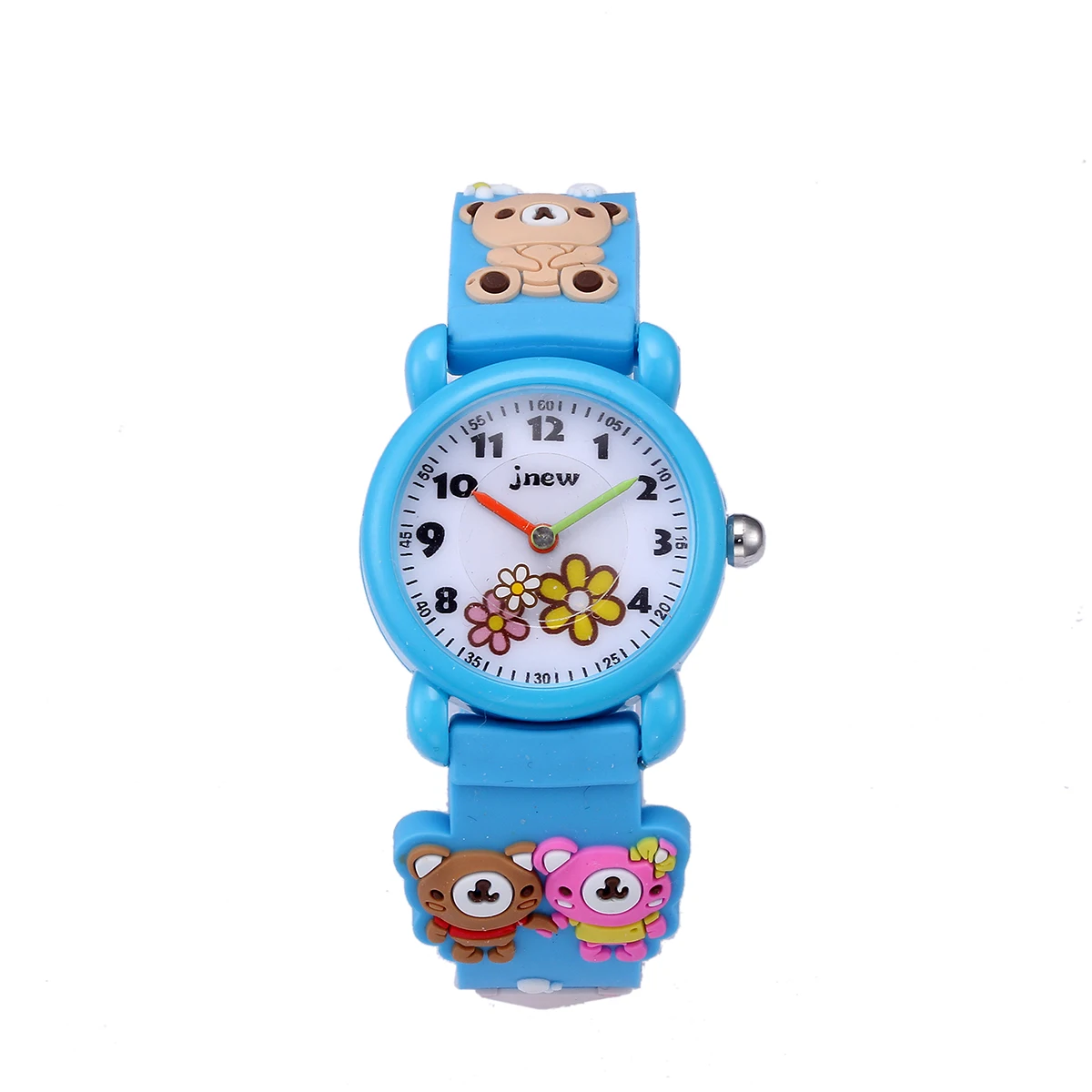 Hffc6451757b54c728ebae9037ef5d7a2g.webp Sports Analog Quartz Watch for Kids & Pupils 3D Bear Pattern Waterproof Glass Dial Fashionable & Stylish 5mm PC Case for Girls-cute bear / Blue - Image 1